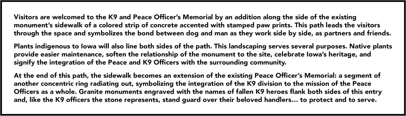 State of Iowa Peace Officers K9 Memorial