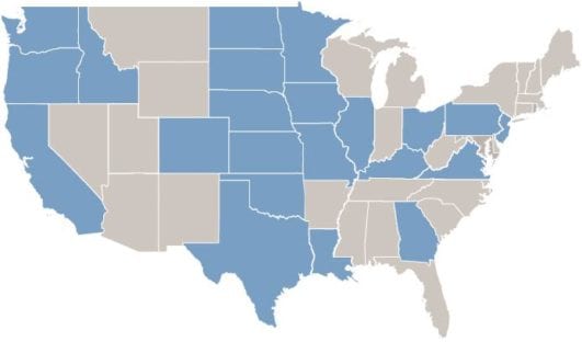 Senior living services & projects map