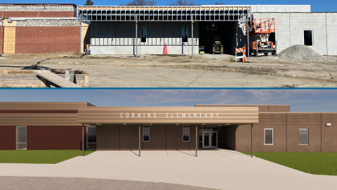 Corning Elementary School Expansion Reaches Halfway Point